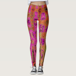 Legging Ondas Atômicas Retro-Retron-Abstrato de-Groovas Ro