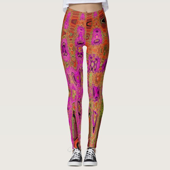 Legging Ondas Atômicas Retro-Retron-Abstrato de-Groovas Ro (Frente)