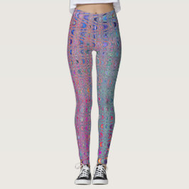 Legging Ondas Boomerang Retro Kaleidoscópicas Abstratas