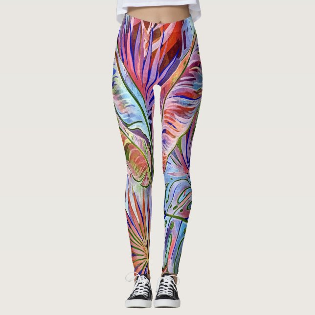 Legging Ondas de Bolha Arco-Íris - Padrão Abstrato colorid (Frente)