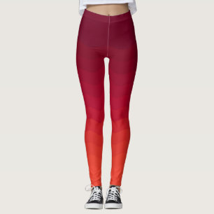 Legging Ondas de Ombre Vermelho e Borgonha