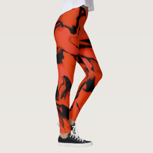 Legging Ondas de preto e vermelho