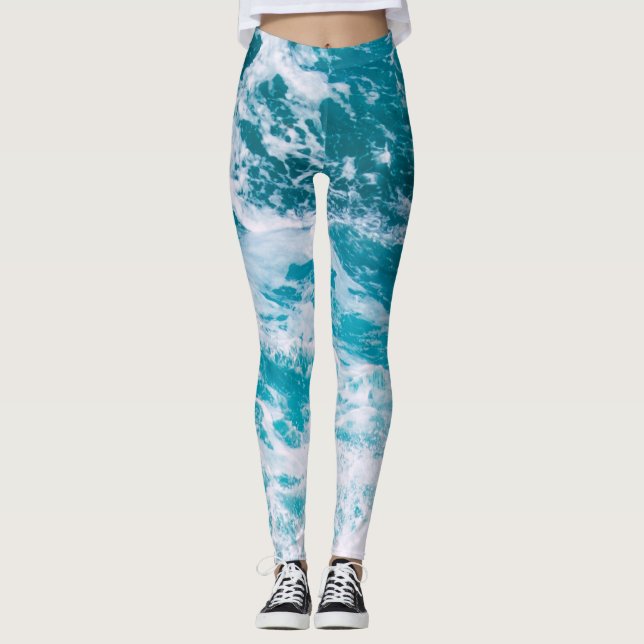 Legging Ondas do Oceano Azul (Frente)