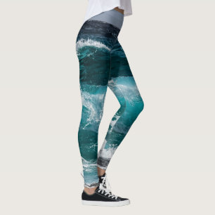Legging Ondas do Oceano Azul 