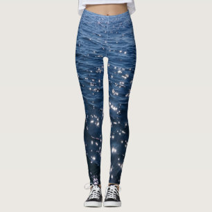 Legging Ondas Esparsas do Mar Azul