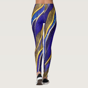 Legging Ondas Fracionadas de Capa abstrato 33
