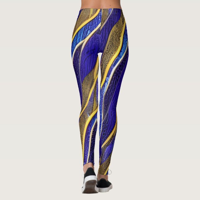 Legging Ondas Fracionadas de Capa abstrato 33 (Verso)
