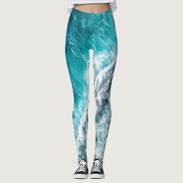 Legging Ondas Marinhas Bonitas | Melhor presente para aman (Frente)