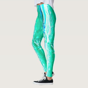 Legging Ondas Maui Thunder_Cove listradas azul/verde