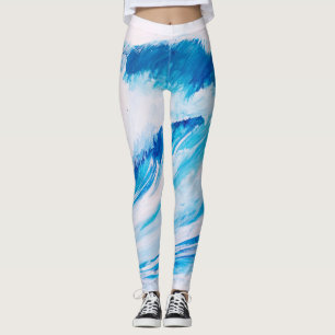 Legging Ondas Oceânicas: Beleza Blumarine Watercolor.