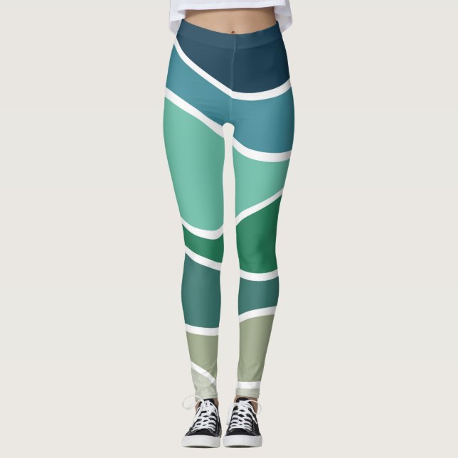 Legging Ondas oceânicas coloridas (Frente)