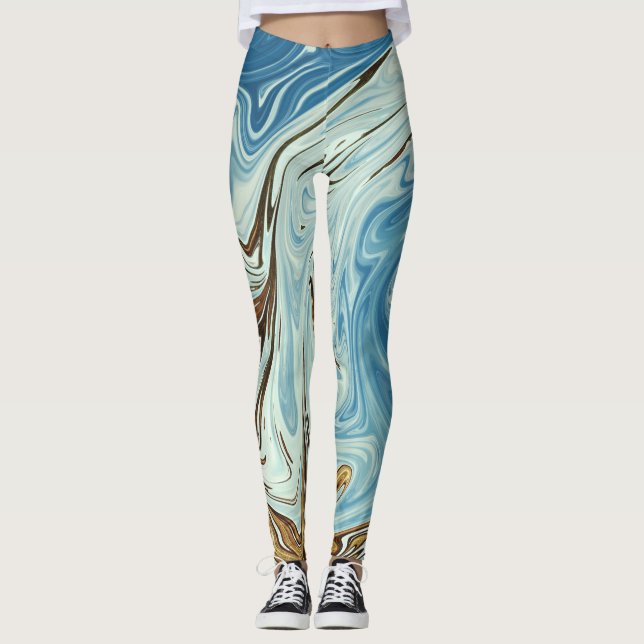 Legging Ondas primavera | Melhor pintura colorida (Frente)