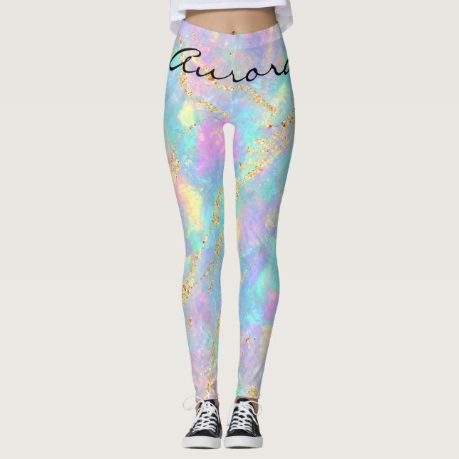 Legging Opala Iridescente Sonhadora Mármore com Brilho de  (Frente)