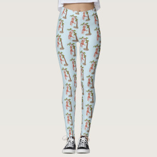 Legging Óptica de desenho animado de orangotango, um bebê 