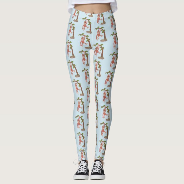 Legging Óptica de desenho animado de orangotango, um bebê  (Frente)