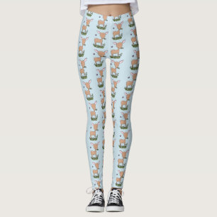 Legging Óptica de desenho animado de veado de bebê feliz