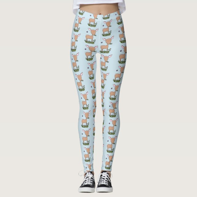 Legging Óptica de desenho animado de veado de bebê feliz (Frente)