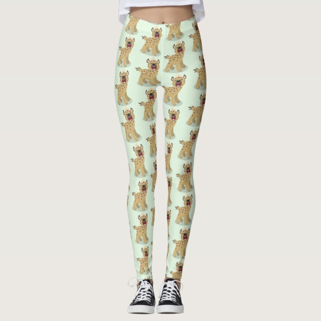 Legging Óptica hiena engraçada rindo ilustração de desenho (Frente)