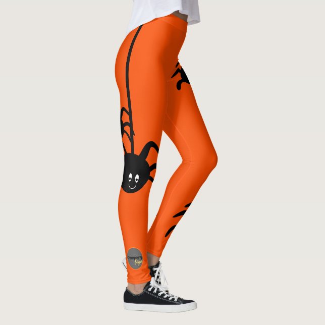 LEGGING ORANGE BLACK SPIDER HALLOWEBUSINESS LOGO PERSONALI (Direita)