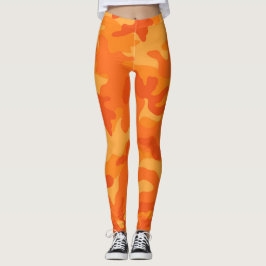 Legging Orange Camo Caiu Colorida Halloween Divertida Com