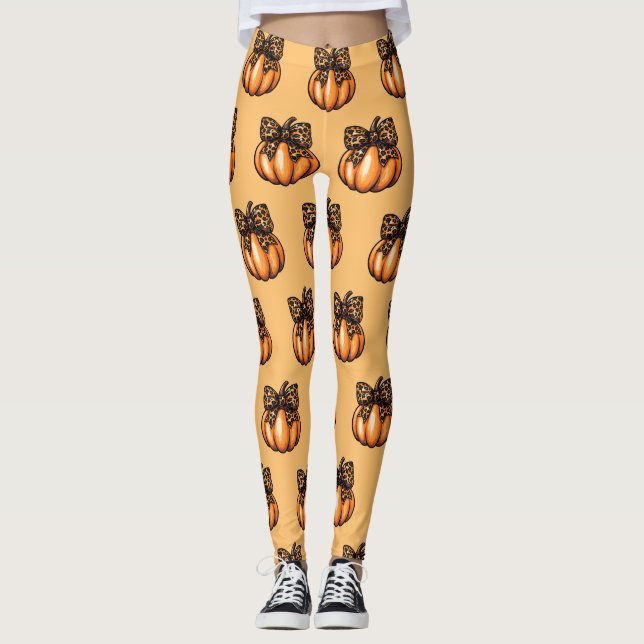 Legging Orange Coquette Autumn Leopart Pumpkin (Frente)