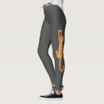 Legging  Orange Tabby Cat Hanging On | Funny Striped Cat<br><div class="desc">Orange Tabby Cat Holding on with Claws Leggings. Fun for the gym,  yoga class,  or at home on the couch curled up with your kitty. Check out Jenn's Doodle World for even more unusual leggings and fun products featuring this crazy cat. ©Jenn Inashvili</div>