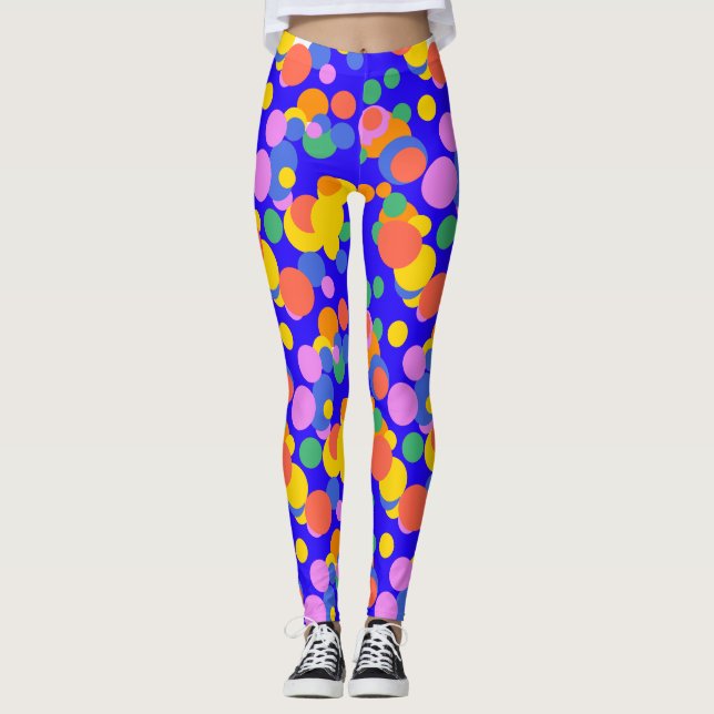 Legging Órbita Reproduzível: Círculos Abstrato (Frente)
