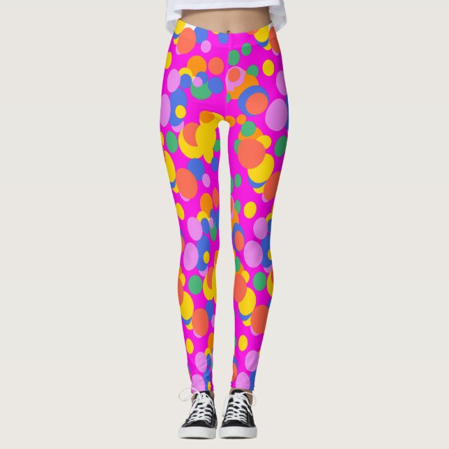 Legging Órbita Reproduzível: Círculos Abstrato (Frente)