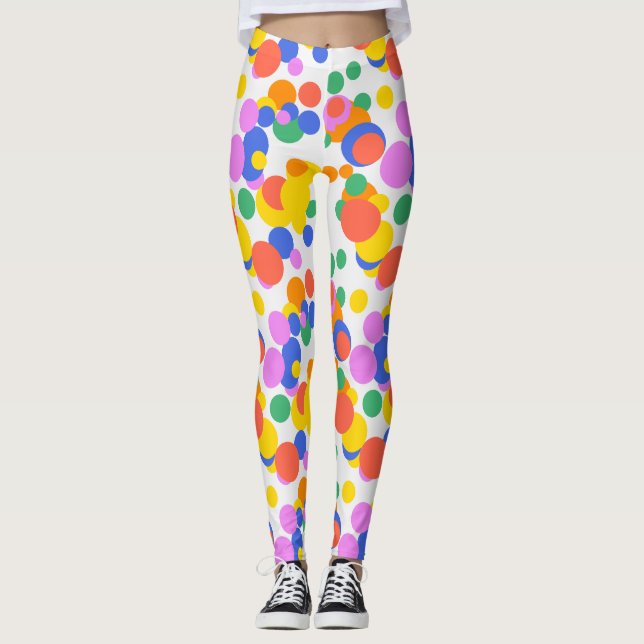 Legging Órbita Reproduzível: Círculos Abstrato (Frente)