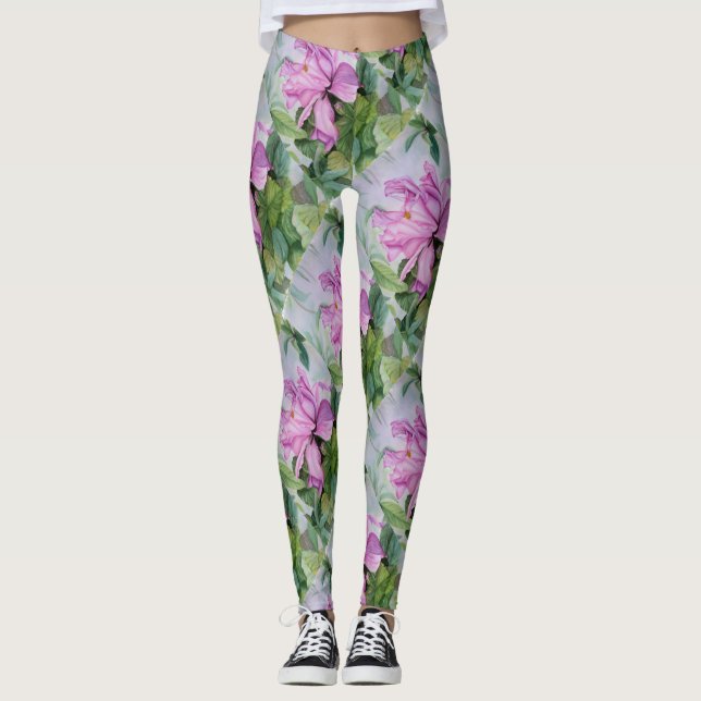 LEGGING ÓRCHIDO DE TINTA QUENTE TROPICAL | LEGISLAÇÕES FLO (Frente)
