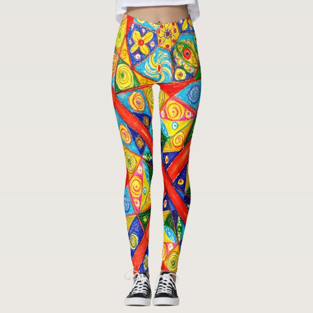 Legging ordem abstrato (Frente)