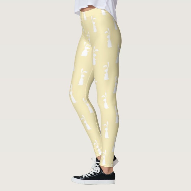 Legging Orelhas de Coelho Branco Feliz Páscoa Estação da P (Esquerda)
