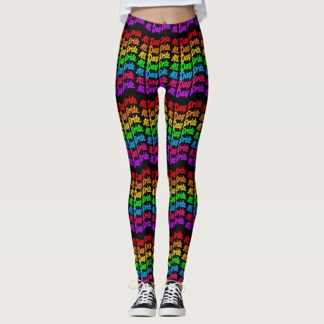 Legging Orgulhar Cores Arco-Íris do Dia Inteiro LGBTQ+ (Frente)