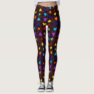 Legging Orgulho Arco-Íris Corações LGBT Gay Queer One Love
