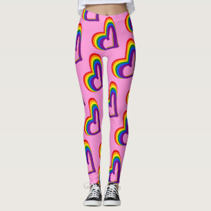 Legging Orgulho gay bonito do teste padrão dos corações