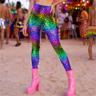Legging Orgulho gay LGBT Arco-Íris Molhado Parece Sereia