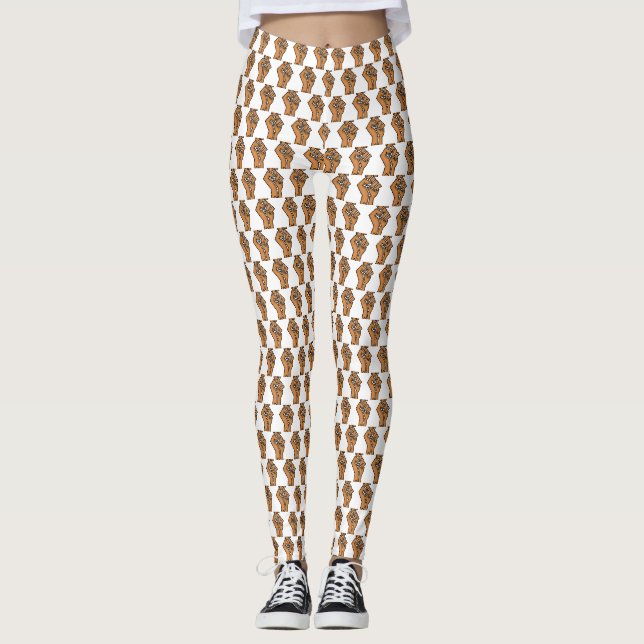 Legging orgulho negro punho unidade história unidade Afric (Frente)