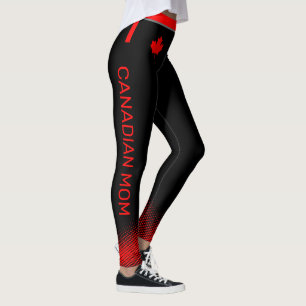 Legging Orgulhosa MOM canadense com Folha de Mapeamento Ve