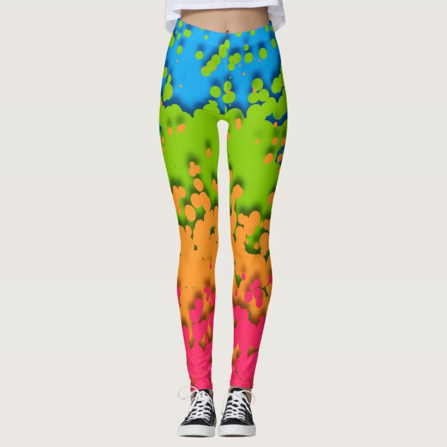 Legging Orgulhoso Panromântico Groovy Retro Bubbly Trippy  (Frente)
