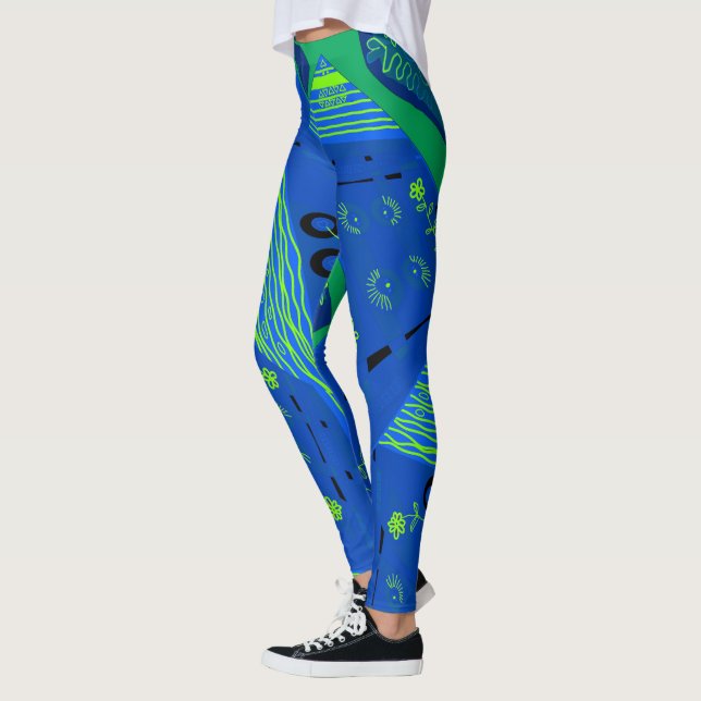 Legging Origami Chintz (L) Azul Verde (Esquerda)