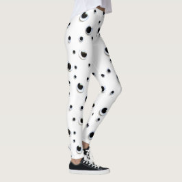 Legging Original bonito engraçado preto e branco dos olhos