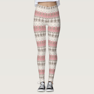 Legging ornamento bege rosa