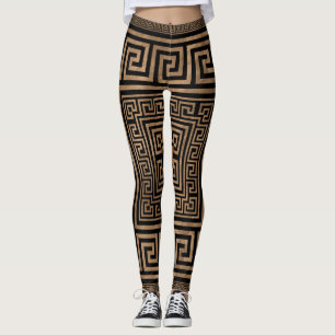 Legging Ornamento chave grego - meandro grego - ouro no