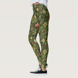 Legging Ornamento de árvore de Natal em aquarela