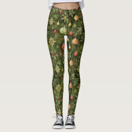 Legging Ornamento de árvore de Natal em aquarela
