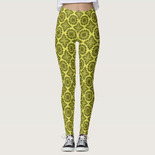 Legging Ornamento floral barroco amarelo 21102020