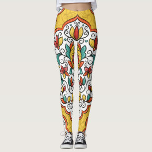 Legging Ornamento Floral: Motifs Turcos Indianos.