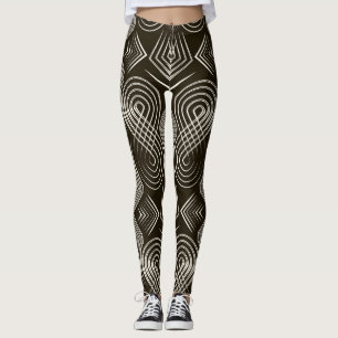 Legging Ornamento sem costura de arte antiga