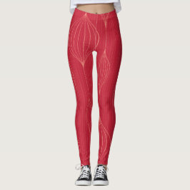 LEGGING ORNAMENTOS DE ÁRVORES DE NATAL VERMELHO