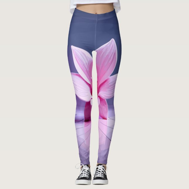 Legging Orquídeas Rosa Expectativas em Prata (Frente)